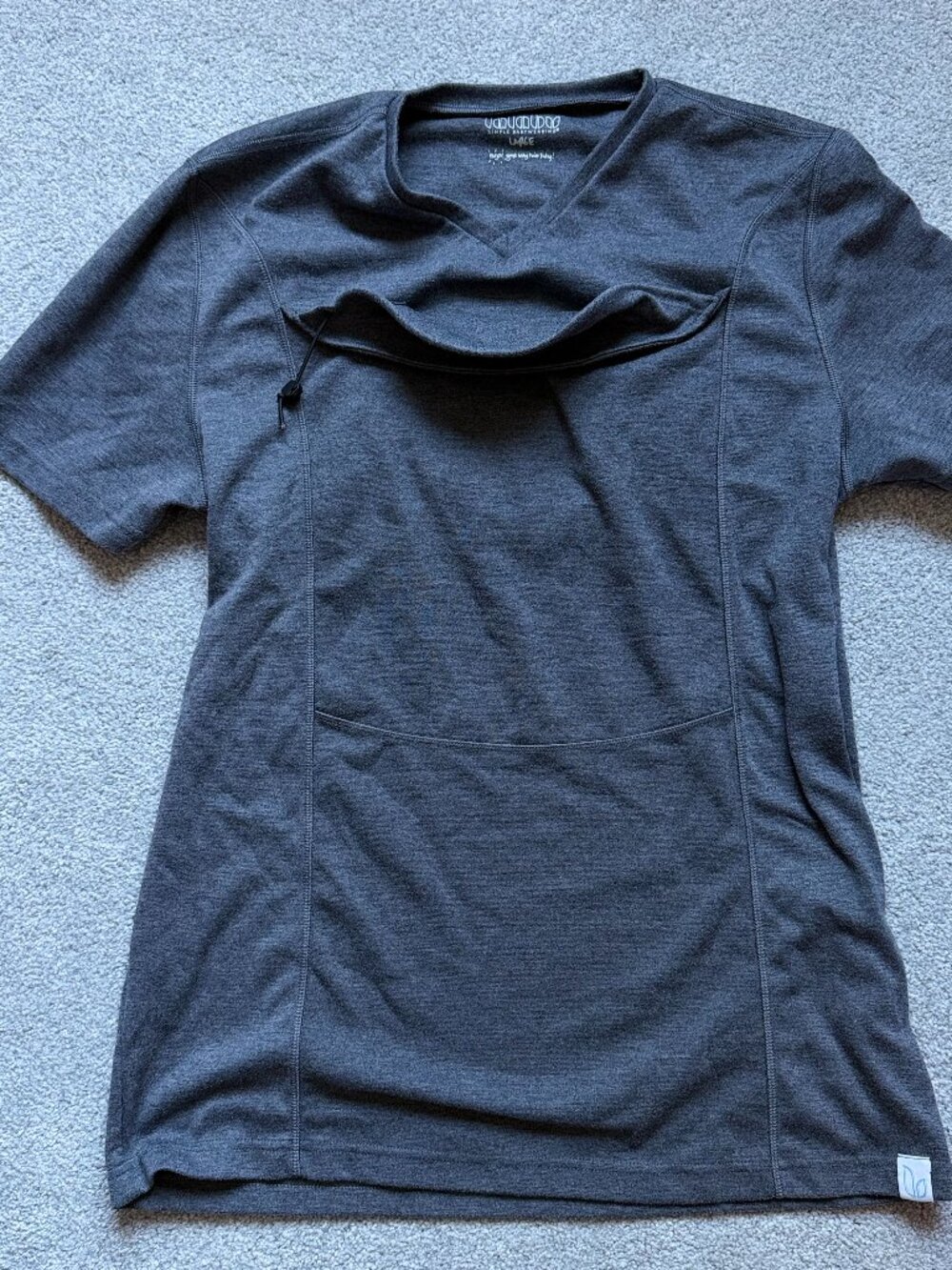 Lalabu Simple Baby Wearing Grey Mens Large Shirt